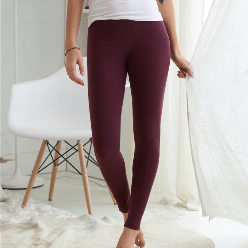 Burgundy/Maroon 7/8 Leggings from Aerie